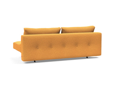 Recast Dark Styletto sovesofa i 536 Bouclé Ochre, set skråt bagfra
