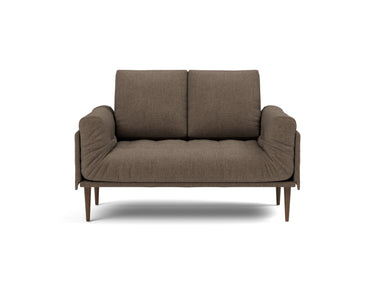 Rollo Styletto daybed med Spring madras i 411 Esina Cedar Brown, set forfra