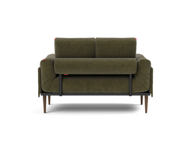 Rollo Styletto daybed med Spring madras i 316 Cordufine Pine Green, set bagfra