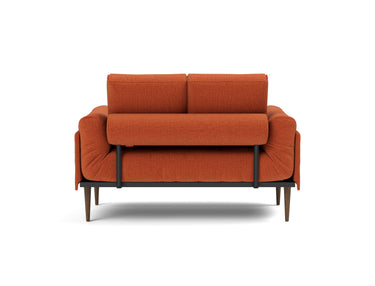 Rollo Styletto daybed med Classic madras i 412 Esina Rust Orange, set bagfra