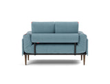 Rollo Styletto daybed med Spring madras i 525 Mixed Dance Light Blue, set bagfra