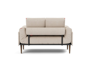 Rollo Styletto daybed med Spring madras i 612 Blida Sand Grey, set bagfra