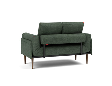Rollo Styletto daybed med Spring madras i 281 Avella Pine Green, set skråt bagfra