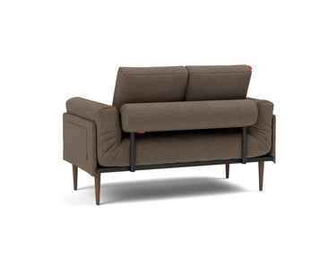 Rollo Styletto daybed med Spring madras i 411 Esina Cedar Brown, set skråt bagfra