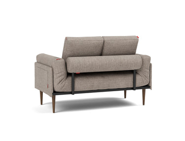 Rollo Styletto daybed med Spring madras i 472 Yuveno Warm Grey, set skråt bagfra