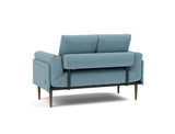 Rollo Styletto daybed med Classic madras i 525 Mixed Dance Light Blue, set skråt bagfra