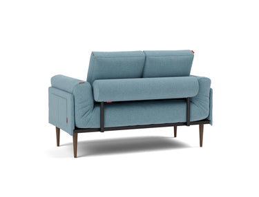 Rollo Styletto daybed med Spring madras i 525 Mixed Dance Light Blue, set skråt bagfra