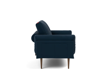Rollo Styletto daybed med Spring madras i 528 Mixed Dance Blue, set fra siden