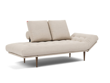 Rollo Styletto daybed med Spring madras i 612 Blida Sand Grey, med hovedenden hævet