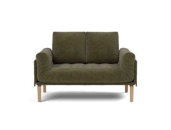Rollo Bow daybed med Spring madras i 316 Cordufine Pine Green, set forfra