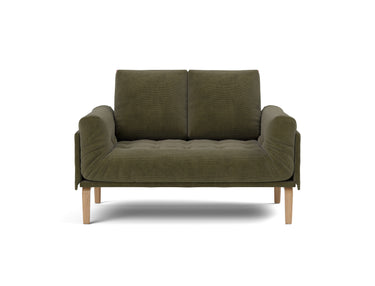 Rollo Bow daybed med Spring madras i 316 Cordufine Pine Green, set forfra