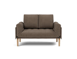 Rollo Bow daybed med Spring madras i 411 Esina Cedar Brown, set forfra