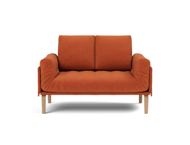 Rollo Bow daybed med Spring madras i 412 Esina Rust Orange, set forfra