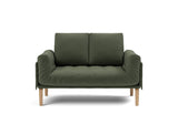 Rollo Bow daybed med Spring madras i 413 Esina Olive Green, set forfra