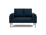 Rollo Bow daybed med Spring madras i 528 Mixed Dance Blue, set forfra