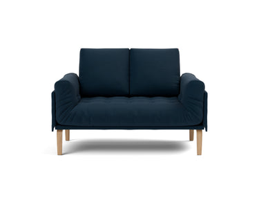 Rollo Bow daybed med Spring madras i 528 Mixed Dance Blue, set forfra