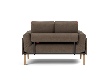 Rollo Bow daybed med Spring madras i 411 Esina Cedar Brown, set bagfra