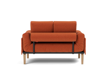 Rollo Bow daybed med Classic madras i 412 Esina Rust Orange, set bagfra