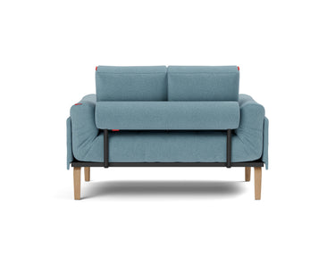 Rollo Bow daybed med Classic madras i 525 Mixed Dance Light Blue, set bagfra