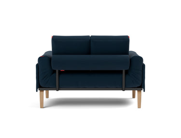 Rollo Bow daybed med Spring madras i 528 Mixed Dance Blue, set bagfra