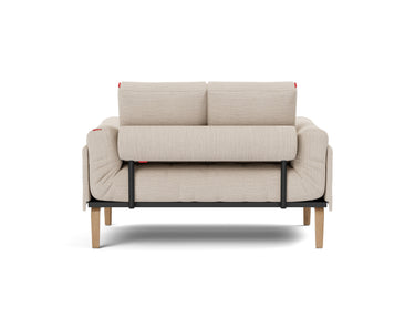 Rollo Bow daybed med Spring madras i 612 Blida Sand Grey, set bagfra