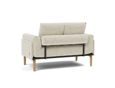 Rollo Bow daybed med Classic madras i 357 Taura Off White, set skråt bagfra