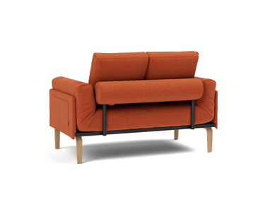 Rollo Bow daybed med Spring madras i 412 Esina Rust Orange, set skråt bagfra