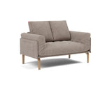 Rollo Bow daybed med Spring madras i 318 Cordufine Beige, set skråt forfra