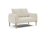 Rollo Bow daybed med Classic madras i 357 Taura Off White, set skråt forfra