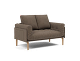 Rollo Bow daybed med Spring madras i 411 Esina Cedar Brown, set skråt forfra