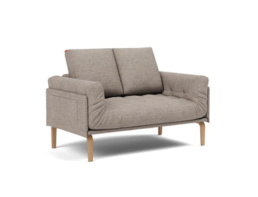 Rollo Bow daybed med Classic madras i 472 Yuveno Warm Grey, set skråt forfra