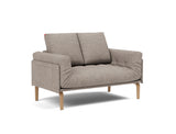 Rollo Bow daybed med Spring madras i 472 Yuveno Warm Grey, set skråt forfra