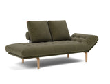 Rollo Bow daybed med Classic madras i 316 Cordufine Pine Green, med hovedenden hævet