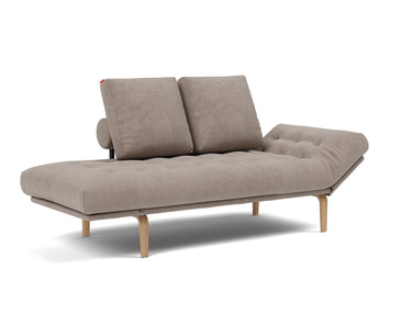 Rollo Bow daybed med Spring madras i 318 Cordufine Beige, med hovedenden hævet