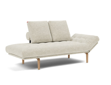 Rollo Bow daybed med Classic madras i 357 Taura Off White, med hovedenden hævet