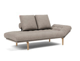 Rollo Bow daybed med Spring madras i 472 Yuveno Warm Grey, med hovedenden hævet