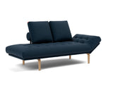 Rollo Bow daybed med Classic madras i 528 Mixed Dance Blue, med hovedenden hævet