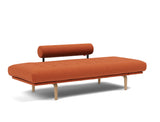 Rollo Bow daybed med Classic madras i 412 Esina Rust Orange, som seng