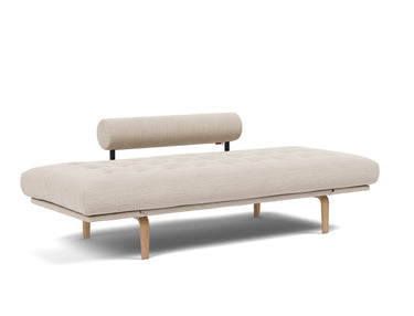 Rollo Bow daybed med Classic madras i 612 Blida Sand Grey, som seng