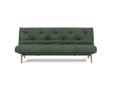 Aslak 120 sovesofa med Spring madras i 281 Avella Pine Green, set forfra