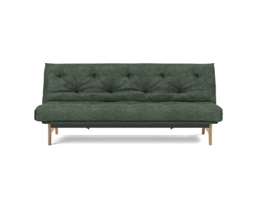 Aslak 120 sovesofa med Spring madras i 281 Avella Pine Green, set forfra