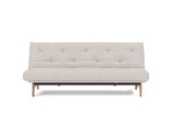 Aslak 120 sovesofa med Classic madras i 300 Weda Sand, set forfra