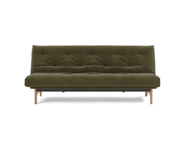 Aslak 120 sovesofa med Spring madras i 316 Cordufine Pine Green, set forfra