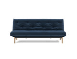 Aslak 120 sovesofa med Nordic Soft Spring madras i 414 Esina Indigo Blue, set forfra