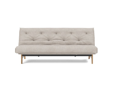 Aslak 120 sovesofa med Classic madras i 471 Yuveno Sand, set forfra