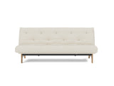 Aslak 120 sovesofa med Spring madras i 531 Bouclé Off White, set forfra