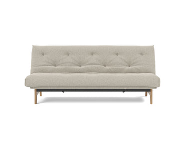 Aslak 120 sovesofa med Classic madras i 539 Bouclé Beige, set forfra