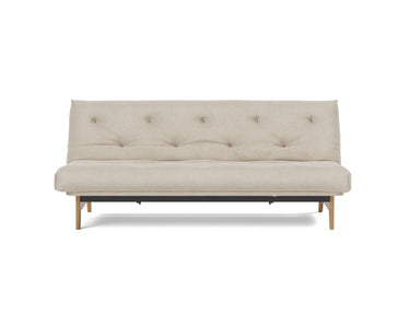 Aslak 120 sovesofa med Classic madras i 586 Phobos Latte, set forfra