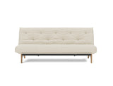 Aslak 120 sovesofa med Spring madras i 594 Corduroy Ivory, set forfra