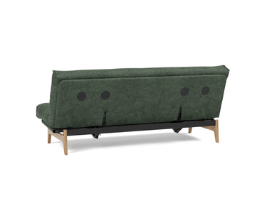 Aslak 120 sovesofa med Spring madras i 281 Avella Pine Green, set skråt bagfra